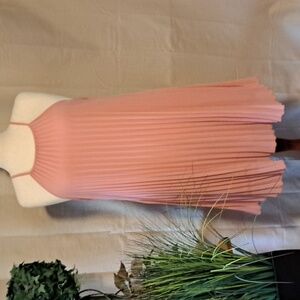 Dusty Pink Chiffon Pleated Halter Dress